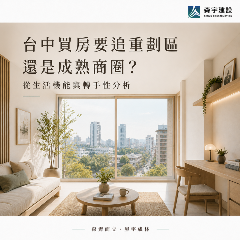 台中買房要追重劃區還是成熟商圈?從生活機能與轉手性分析