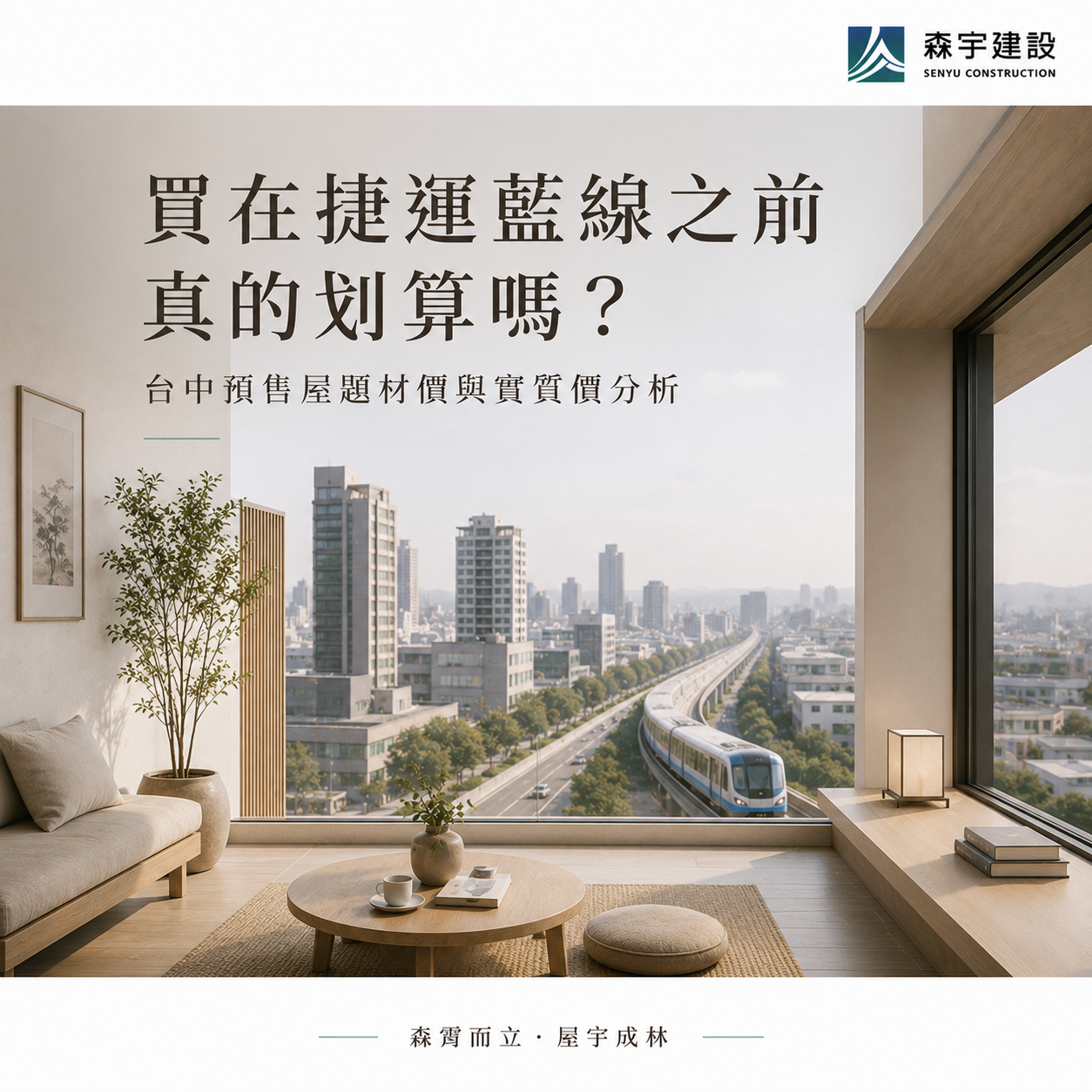 買在捷運藍線之前真的划算嗎？台中預售屋題材價與實質價分析